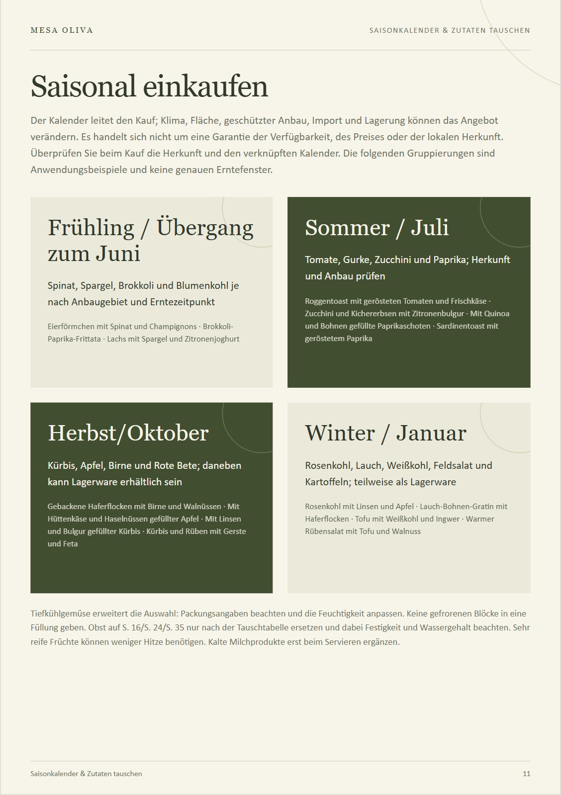 Saisonkalender & Zutaten tauschen · Seite 11